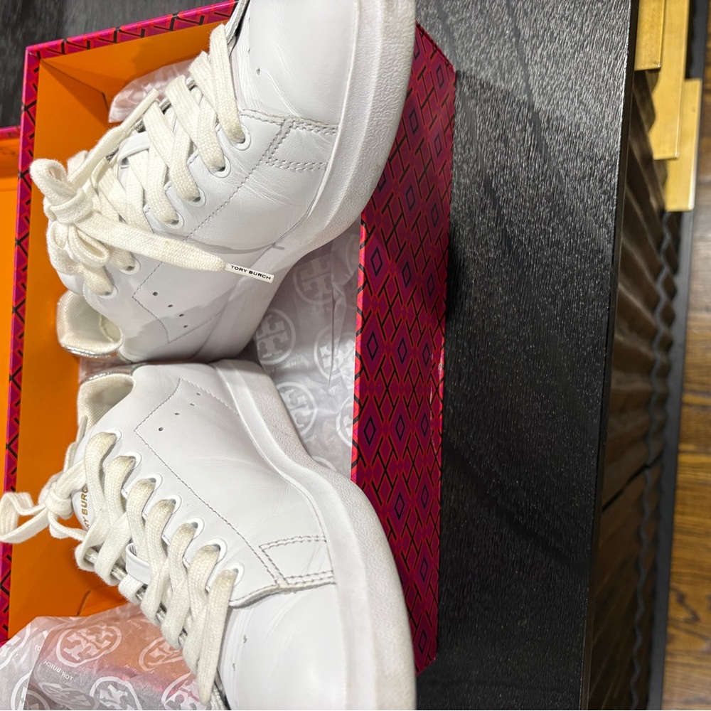 Tory Burch Titanium White Silver Sneakers - Picture 9 of 10